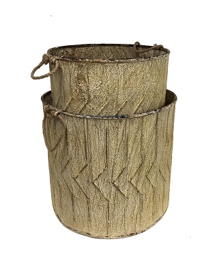 Set of 2 Arrowhead Tree Planters 